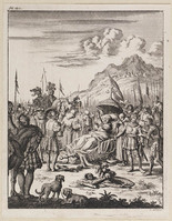 KG 06002
<br/>
Fulco, graaf van Anjou, stervend
<br/>
<em>Luyken, Jan (1649-1712)</em>